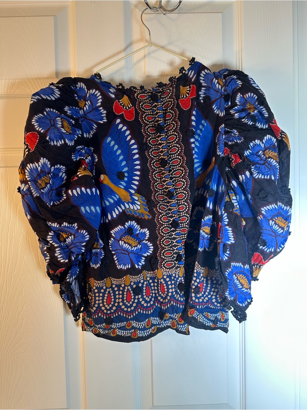 Farm Rio Ainika Sparkle Black Short Sleeve Shirt - Picture 6 of 8